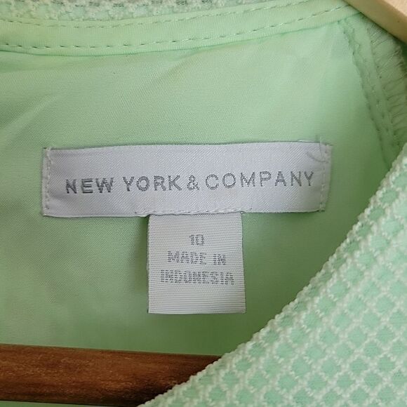 NWOT! NEW YORK & CO Vintage Retro Preppy Dress Lace Over Mint Green Midi 
SZ  10 - Picture 5 of 17